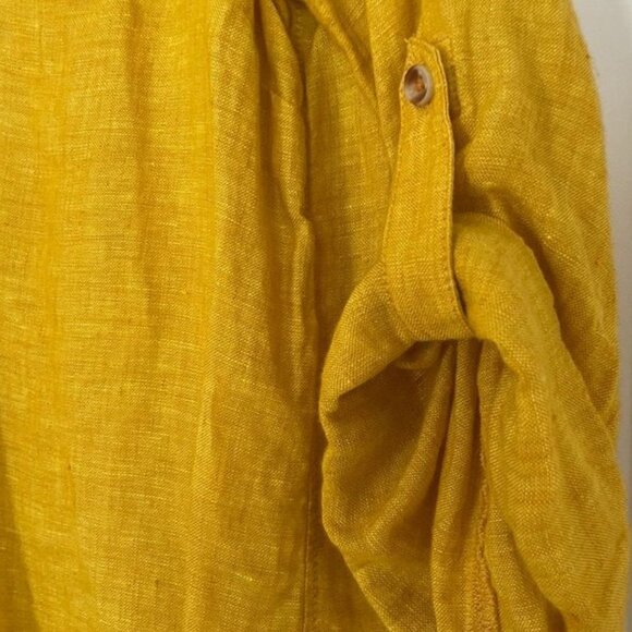 NWOT Maeve Linen Lace-Up Blouse in Mustard Yellow - Size 4 - Picture 9 of 10
